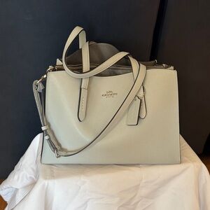 Coach Light Gray Leather Satchel